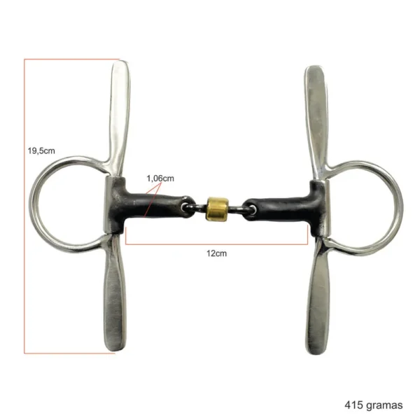 Helix Bit with Iron Mouthpiece and Salivary Relief - Stainless Steel - Image 2